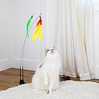 Vista 4 de 2 Cat Toy + 9 Feather Lures Interactive Cat Toys For Indoor Cats Interactive Kiteen Toys Enrichments For Boared Indoor Adult Cats Kittens