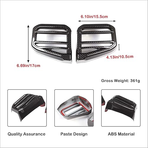 Vista 47 de Cubierta de salida de aire lateral para consola central de automóvil, compatible con Toyota Tundra 2022+ Sequoia 2023+ cubierta de panel de aire