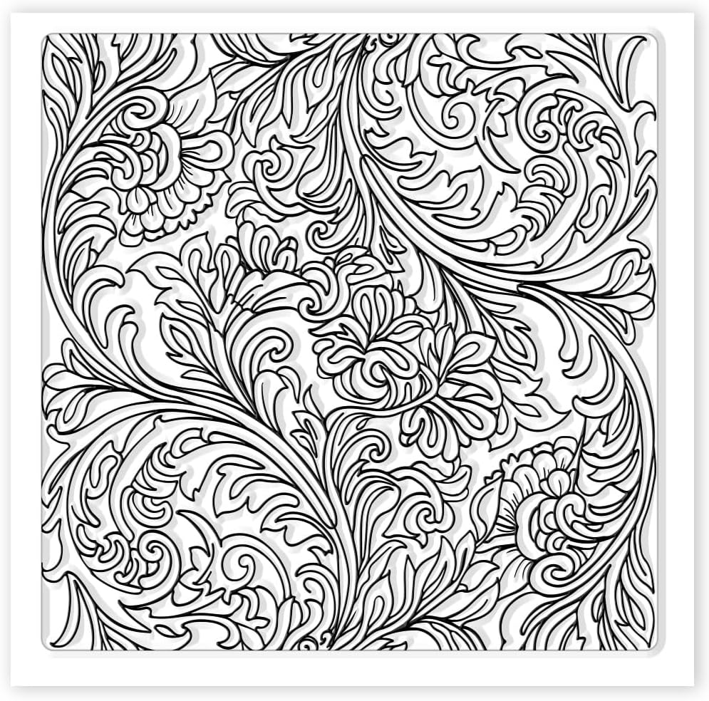 CHGCRAFT Clay Texture Mat Retro Floral Clay Texture Sheets 5.5x5.5inch Silicone Polymer Stamp Sheet Modeling Pattern Pad for Polymer Pattern Making Earrings Jewelry