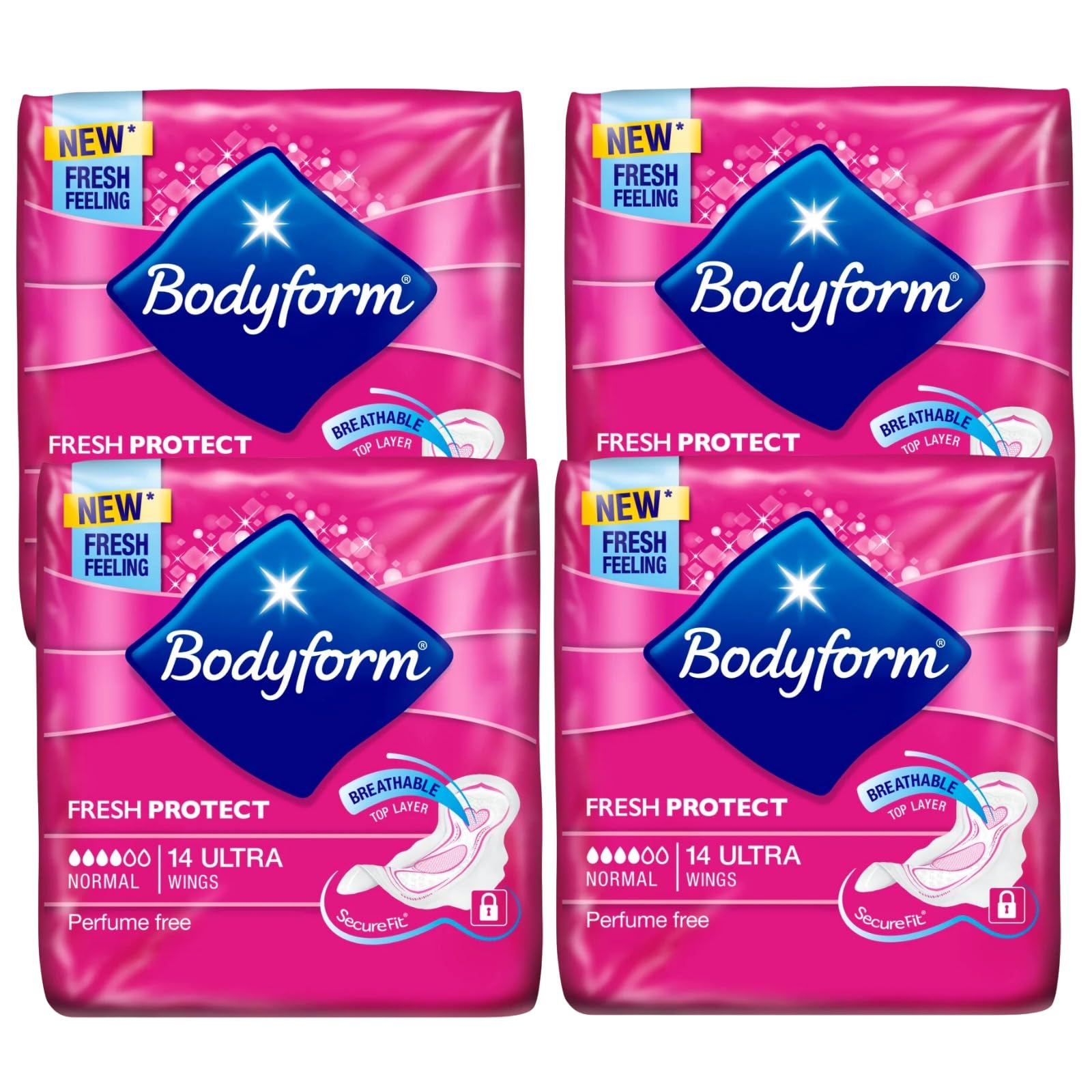 Buy Bodyform 10 Ultra Sanitary Towels with Wings Pack of 4, 40 (10 x4 ...