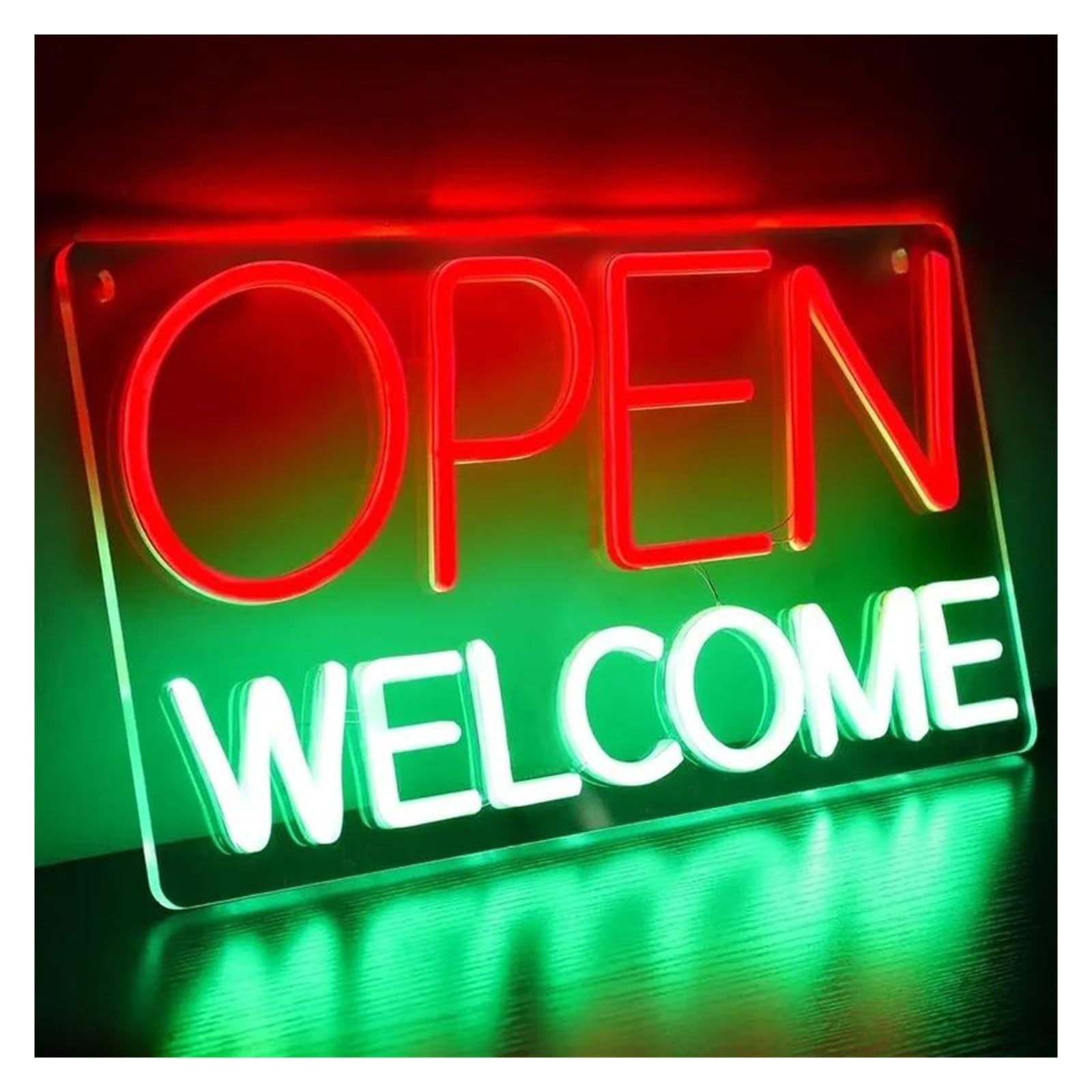 LEMST Sign Lamp Lettera Neon Lights Open Welcome Neon Sign Lights Business Storefront Restaurant Decor USB Lamp 21.7cmx40.6cm