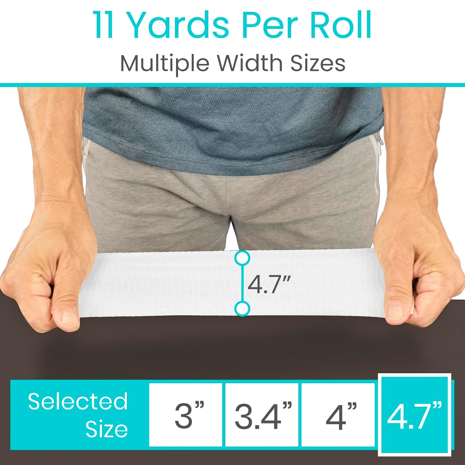 Vive Care Elastic Tubular Bandage - (4.7" x 33 Feet) Stockinette Tubing for Arm & Legs - Stretch Cotton Compression Sleeve for Wound Care - Fabric Mesh Tube Gauze for Support