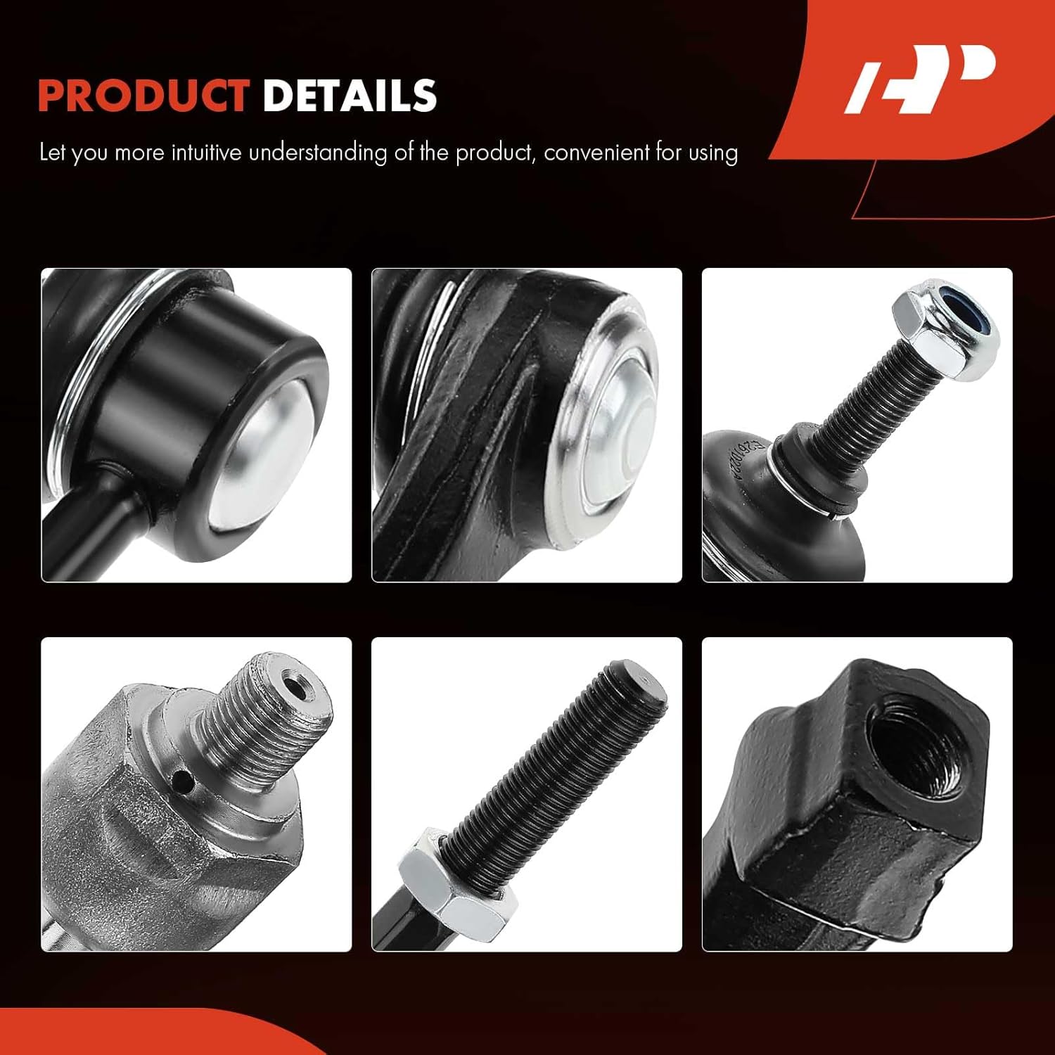 A-Premium Set of 6, Front Sway Bar Link, Inner Outer Tie Rod End, Compatible with Ford Thunderbird 2003-2005, Lincoln LS 2003-2006