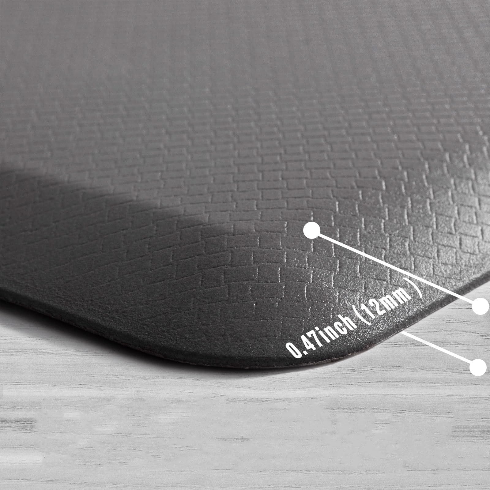 Tapis anti-fatigue en PVC imperméable antidérapant de cuisine, tapis de bureau ergonomique (44 x 152 cm)