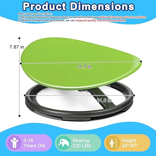 Miniatura 2 de Silla giratoria sensorial para niños, silla giratoria sensorial para autismo para niños autistas, espacio pequeño, asiento giratorio, base de metal,