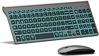 Vista 9 de Topmate, mouse USB inalámbrico ultradelgado portátil y teclado inalámbrico (Negro/ blanco), Blanco