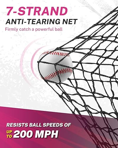 Miniatura 2 de Gonex - Juego de red de práctica de béisbol y sóftbol de 7 x 7 pies con camiseta de bateo para bateo y lanzamiento, ayuda de entrenamiento de
