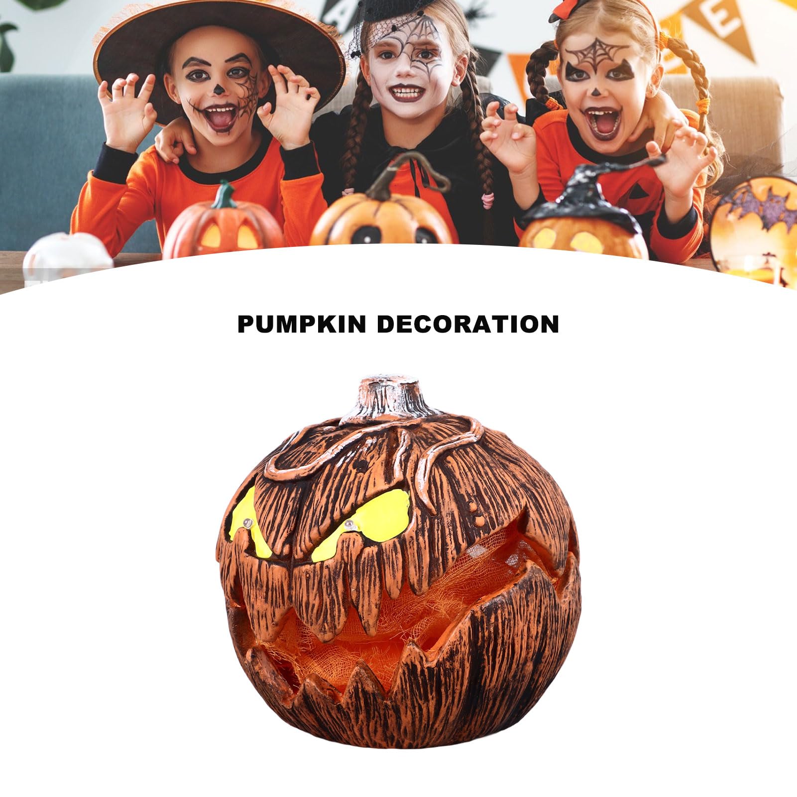 Elevador de Calabaza Activado por Voz, Decoración con Control de Voz, Cabeza de Calabaza de Halloween, Decoración de Calabaza para el Hogar, Animatrónicos de Halloween