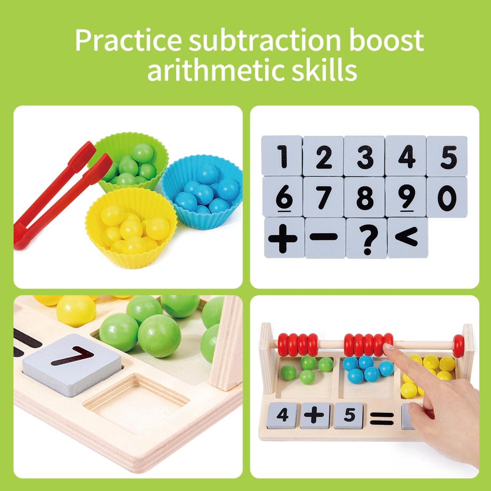 Dr. MUYA® Montessori Toy for 3 4 5 6 Years, Counting Toy, Wooden, Educational Toys, Motor Skill Toys, Hand-Eye Coordination - Image 4