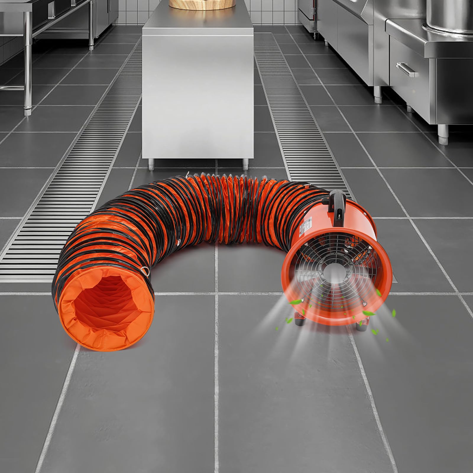 Ventola assiale industriale, ventilatore da costruzione, ventilatore da costruzione, ventilatore assiale, 320 W, 43 m³/min, 2800/3300 rpm, 294Pa, lunghezza tubo di fogna, 10 m, 68 dB, livello di
