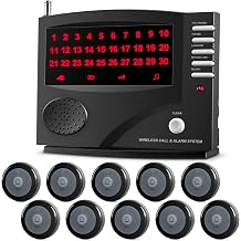 Wireless Nurse Call System with 10 Call Buttons and Monitor