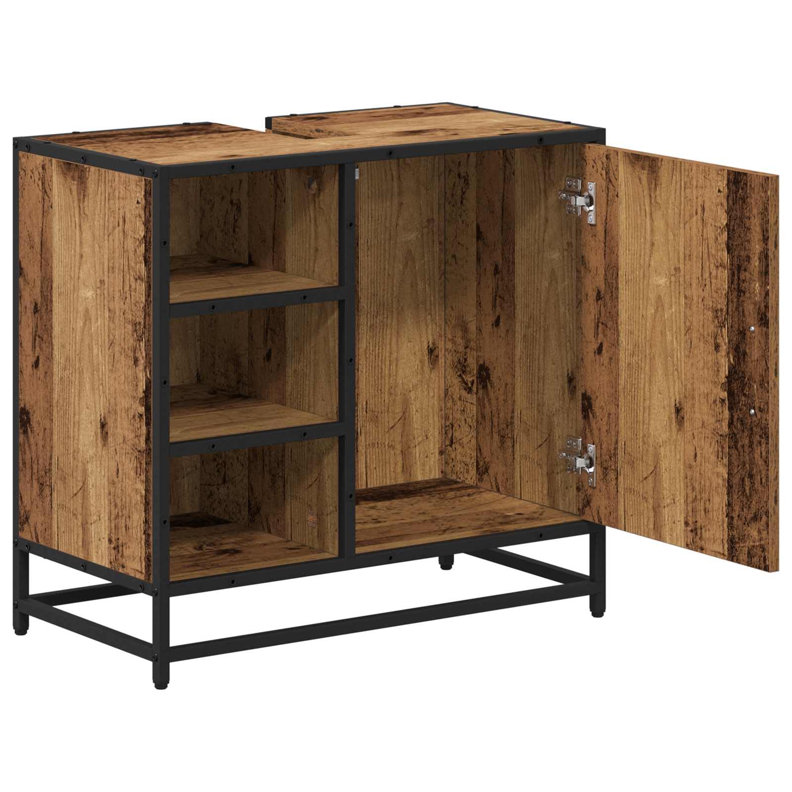 Armoire de salle de bain Bois vieilli 65 x 33 x 60 cm Bois d'ingénierie