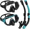 G2RISE SN02 Snorkel Set Adults - Scuba Mask Diving Goggles Dry Snorkeling Gear with Breath Easy Airflow Tech & Anti-fog Design(2PACK