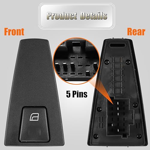 Miniatura 4 de 22566514 Interruptor de ventana de control de potencia del lado derecho compatible con Volvo Truck FH12 FM VNL 2006-2014 Reemplazo # 21354613,