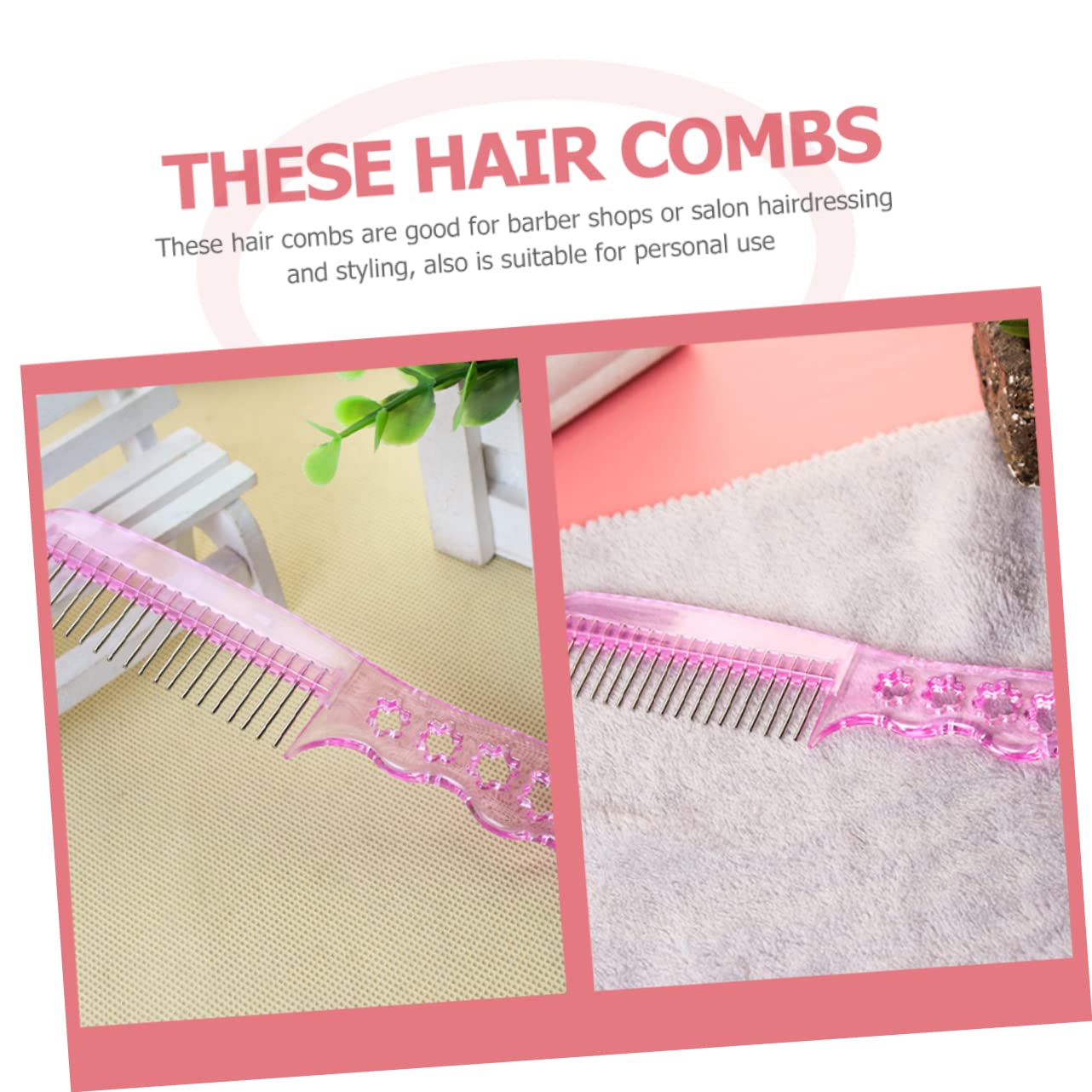 FRCOLOR 2pcs Comb Doll Wig Brush Doll Hair Styling Tools Hair Toddler Wire Brush Hairdressing Hair Curly Wig Women's Plastic Pink Portable Silk - Image 2