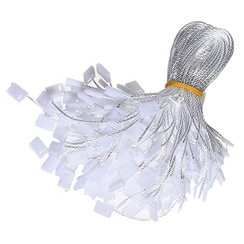 3000Pcs Hang Tag String, 7 Inch White Nylon Snap Lock Pin Loop Plastic Tag Fastener Hook Ties Clothing Price Tag Rope