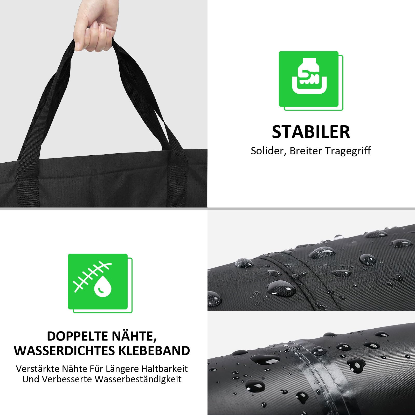 PATWING Borsa Albero Natale, 600D Oxford Borsa per Cuscini da Giardino, Impermeabile, Anti UV, con Maniglia Custodia Protettiva per Cuscini da Giardino (125 * 40 * 55cm)