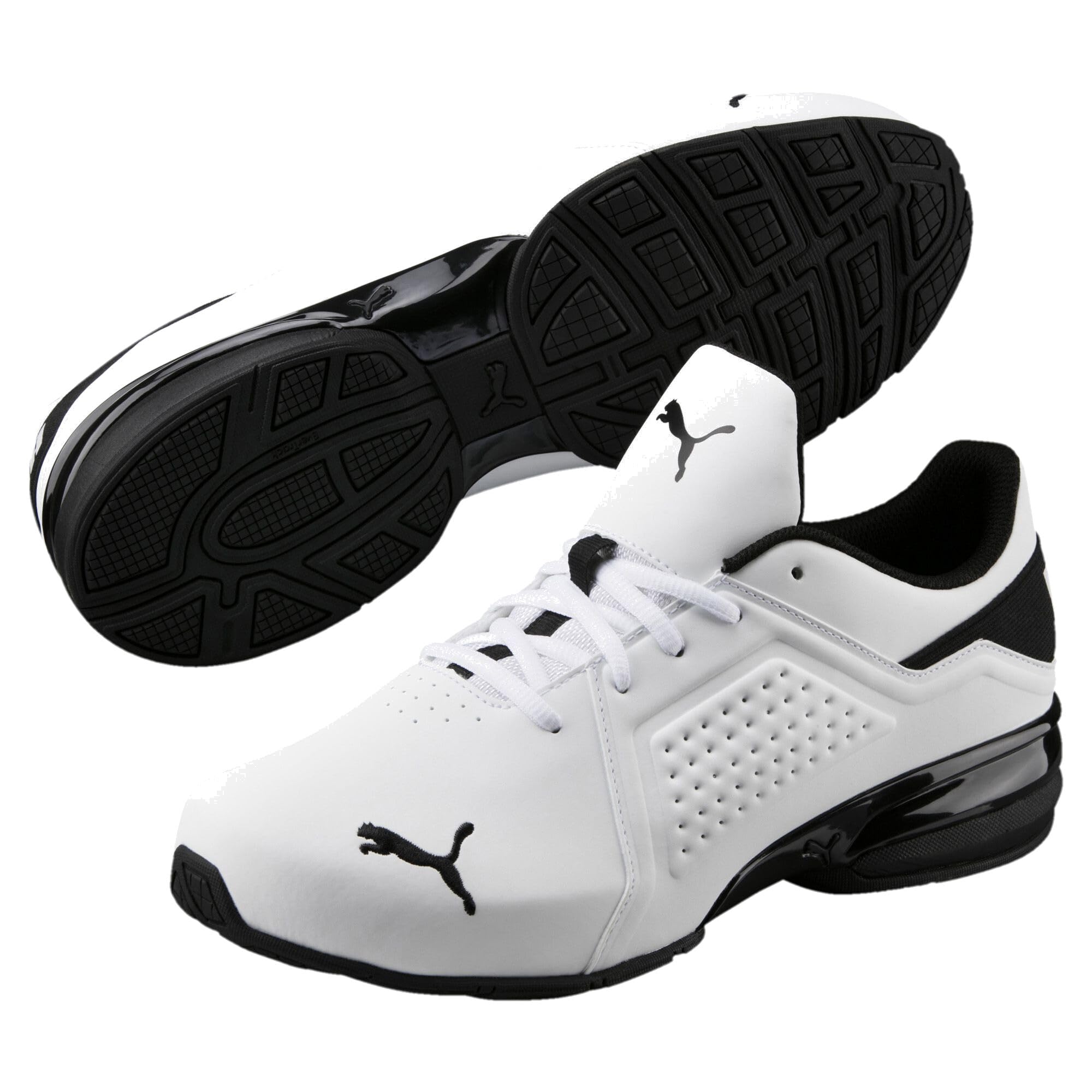 Puma Herren Viz Runner Sneaker, Weiß/Schwarz, 47 EU