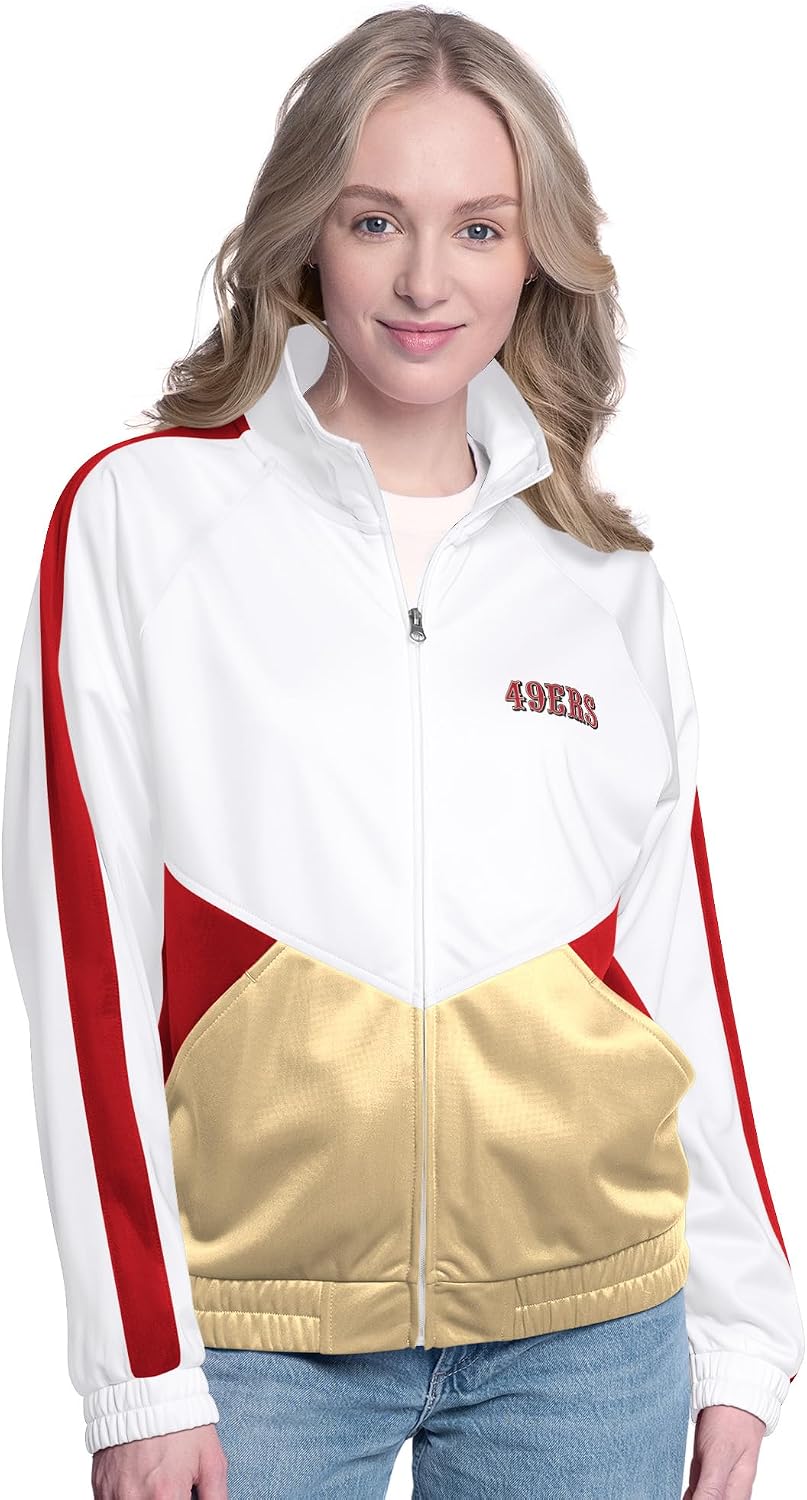 G-III Sports Women's NFL Rally Rhinestone Full-Zip Track Jacket