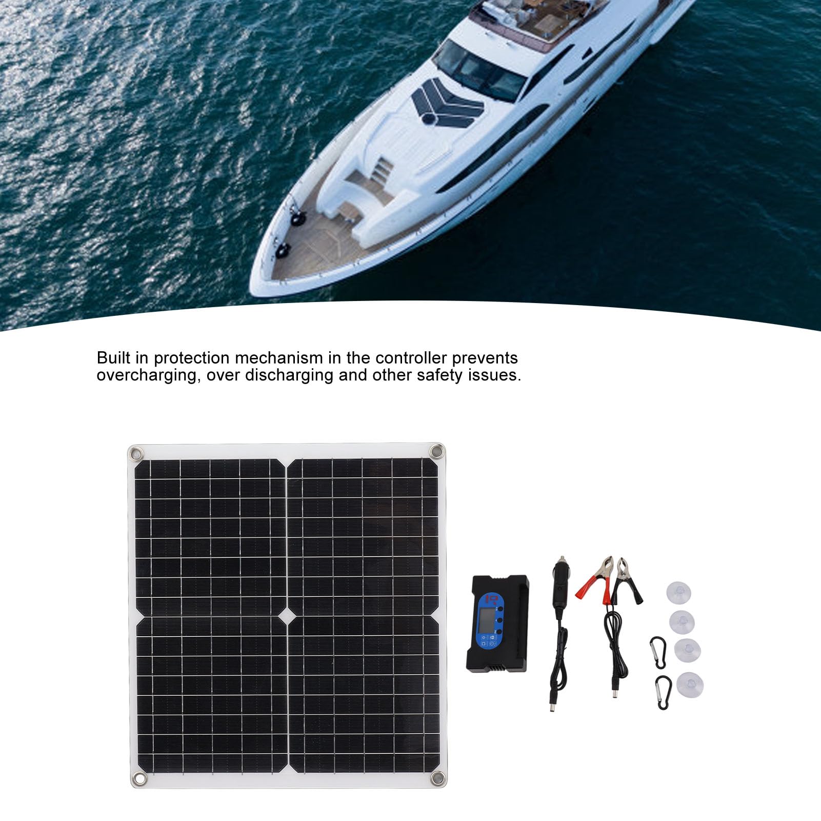 Modulo pannello solare da 25 W con controller da 100 A, caricabatterie solare ad alta efficienza per camper, campeggio, silicone monocristallino, installazione facile, kit completo