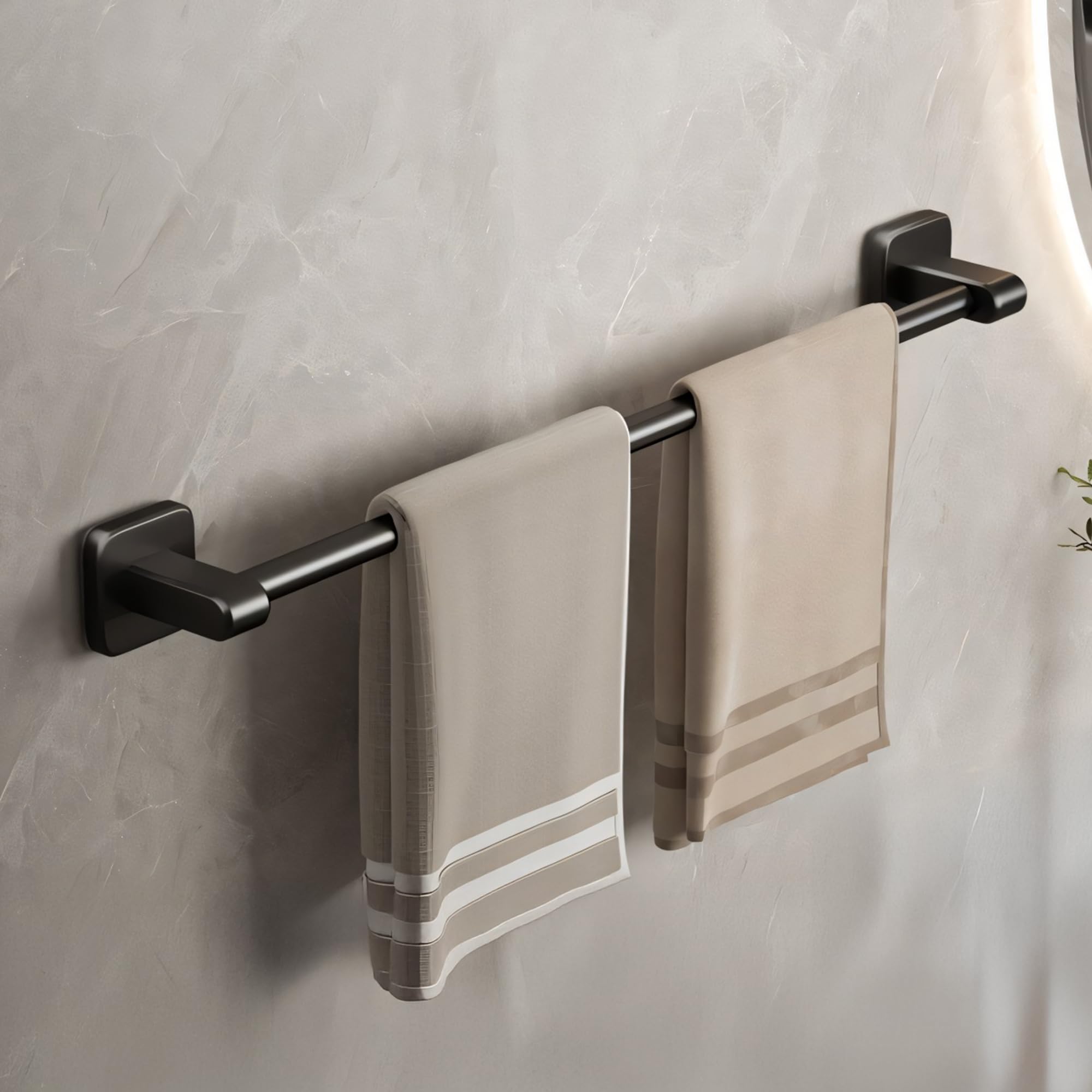 MIORAH 24 Inch Bathroom Towel Hanger for Wall – Space Aluminum Towel Rod | Self Adhesive, No Drill, Rustproof Modern Towel Bar Rack for Bathroom & Kitchen-image-12