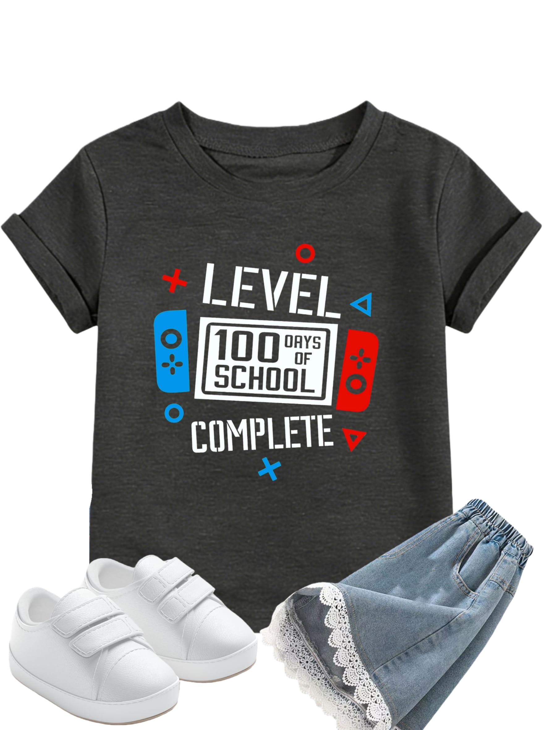 100 Days of School Shirt Kids Toddler 100th Day of School Shirt Boys Girls Celebration Student Happy Gifts Tops