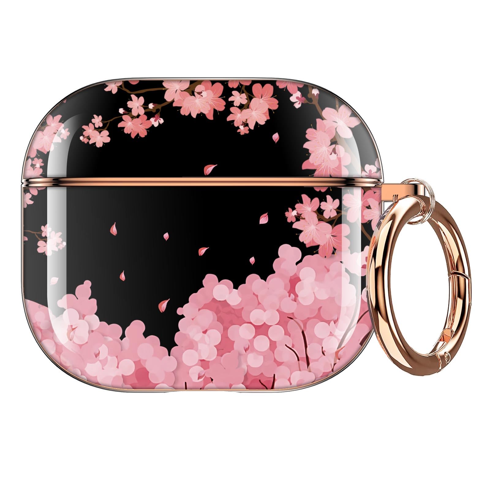 Maxjoy for Airpods Pro Case,Protective Shockproof Cover with Keychain Compatible with Apple Cute AirPods Pro Case Cover,for Girls and Women and Men-Apricot Blossom