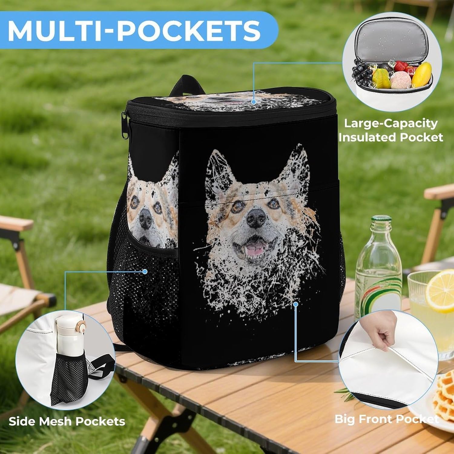 コーギーラバー ペンブロークウェールズ 保冷リュック クーラーバッグ 保冷バッグ クーラーバックパック バックパック クーラーバッグ