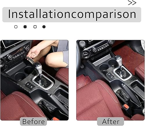 Miniatura 3 de Para Toyota Hilux 2015 2016 2017 2018 2019 2020 2021 Pegatina 3D de fibra de carbono suave Control del coche Cubierta del panel de cambio de marchas