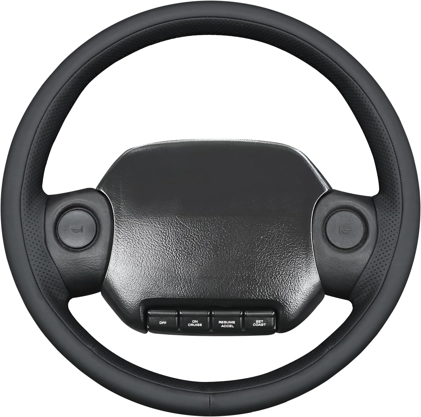 MEWANT Steering Wheel Cover Wrap for Dodge RAM 1500 2500 3500 Dakota 1994-1997 Hand-Stitched Black Microfiber Leather Steering Wheel Cover Wrap