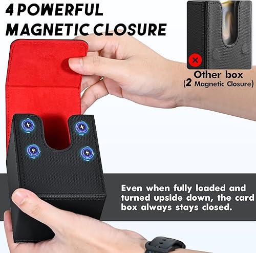 Miniatura 5 de ZLCA MTG YuGiOh - Caja de cartas para cartas intercambiables, MTG YuGiOh con capacidad para más de 100 tarjetas de una sola funda, caja de