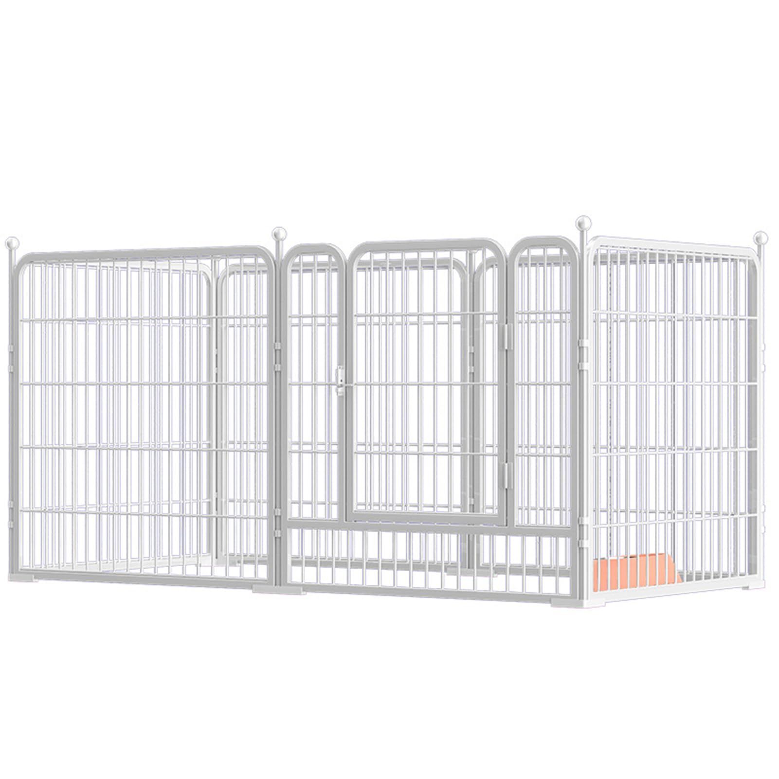 TDOO Dog Playpen Our 6 Panels Heavy Duty Dog Pen 28" Height Puppy Playpen Indoor Anti-Rust Exercise Fence with Doors for Medium/Small Pet Play for RV Camping Yard