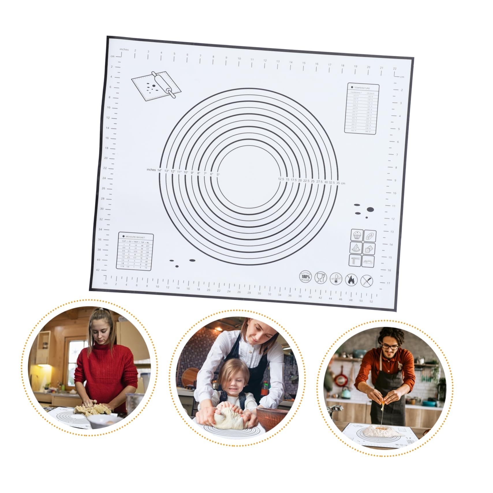 Alipis 3 Piezas Alfombrilla De Silicona Para Hornear. Bandeja Para Asar Para Horno Tapete Para Amasar Alfombra Para Hacer Pan Revestimiento De Silicona Antiadherente Gel De Sílice Black