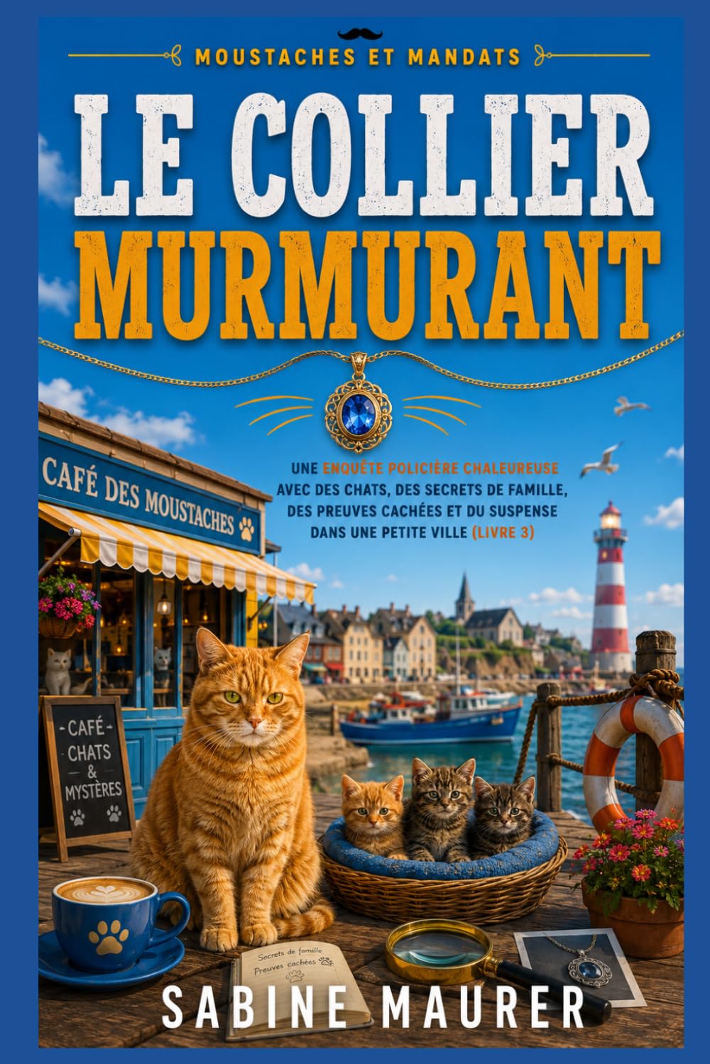Le collier murmurant: Une enquête policière chaleureuse avec des chats, des secrets de famille, des preuves cachées et du suspense dans une petite ville (Livre 3) (Moustaches et mandats)