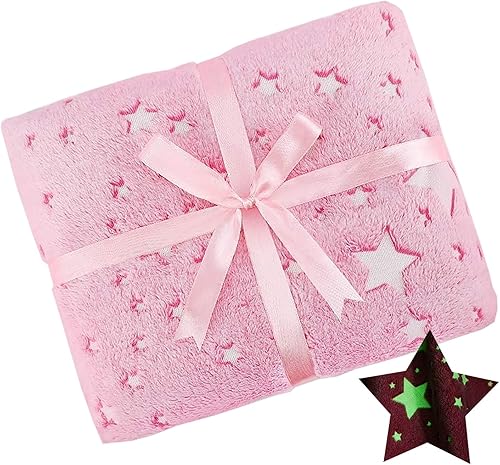 Manta que brilla en la oscuridad, manta súper suave y pesada, manta de vellón peluda cálida y acogedora, regalo fantástico para niñas, niños,