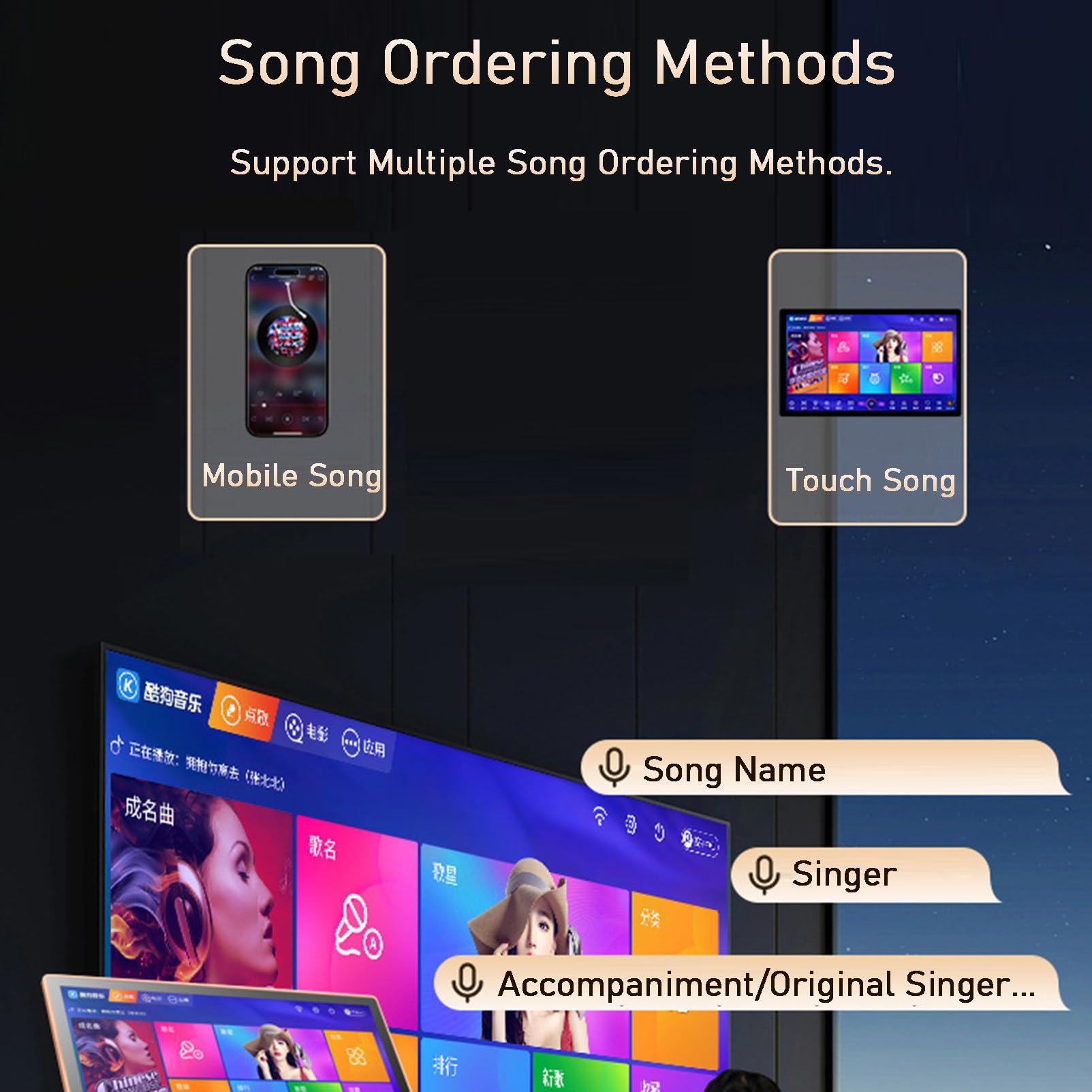 Professionelle Karaoke-Maschine: Alles in einem mit 19,5/22 Zoll Touchscreen, 27 Sprachen, für Partys zu Hause/Erwachsene/Kinder,19.5inch-4TB