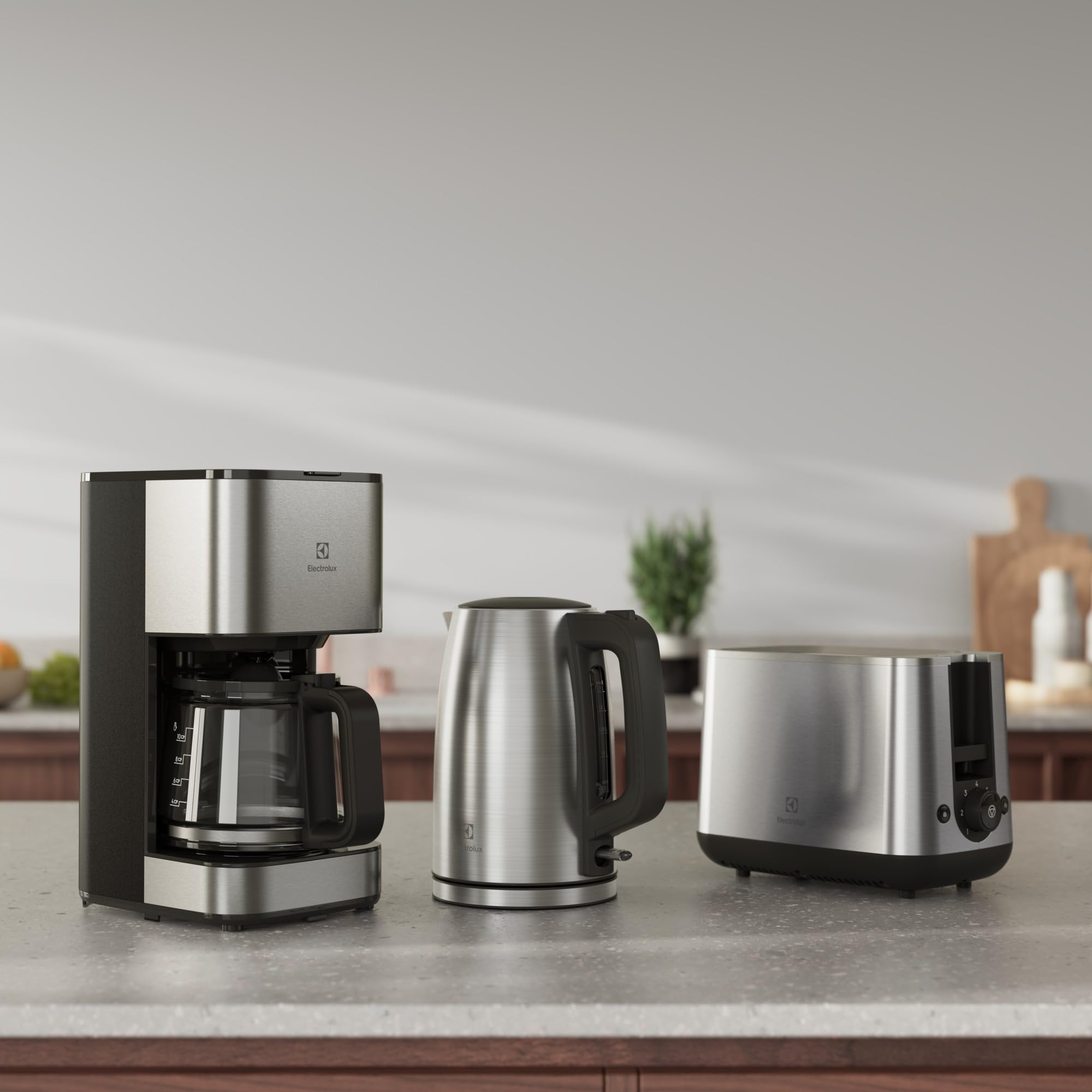 Electrolux Create 5 Bouilloire Électrique E5K1-6ST, Capacité 1,7 L, Fonctions Turbo et Maintien au Chaud, Contrôle précis de la Température, Arrêt Automatique, Design Élégant et Compact, Inox