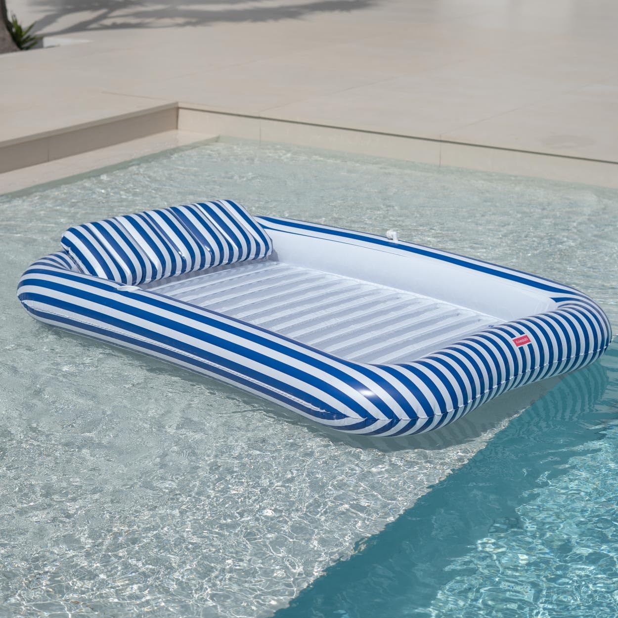 Flamingueo Materac plażowy Tanning Pool z Aspersore - duży rozmiar PCW, zdejmowana poduszka