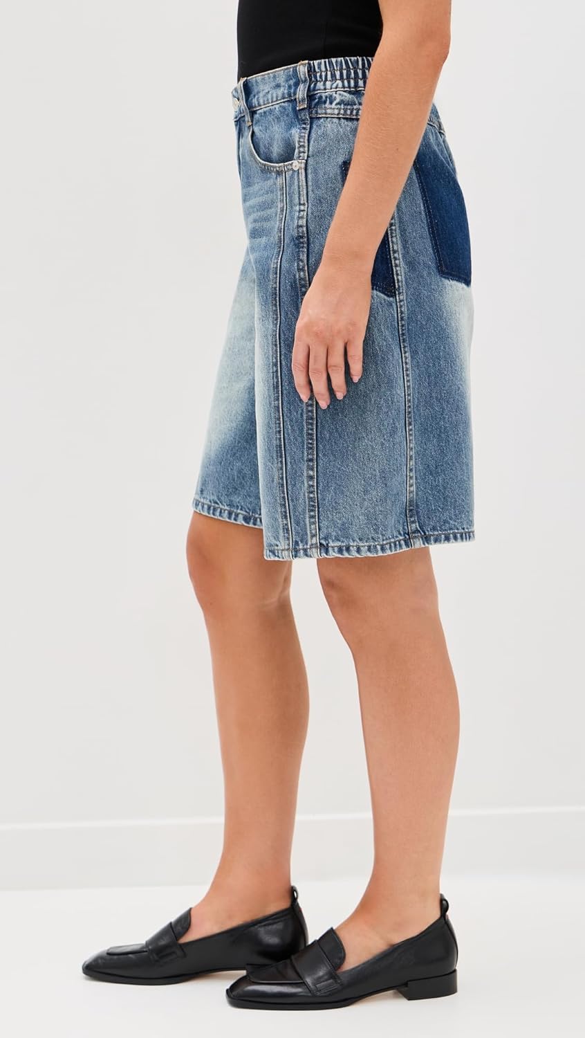 Sea Women's Spencer Mended Denim Bermuda Shorts - Image 5