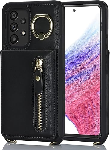 Miniatura 8 de Jaorty Funda para teléfono Samsung Galaxy A53 5G para mujer con tarjetero, funda para Galaxy A53 con correa, ranuras para tarjetas de crédito, funda
