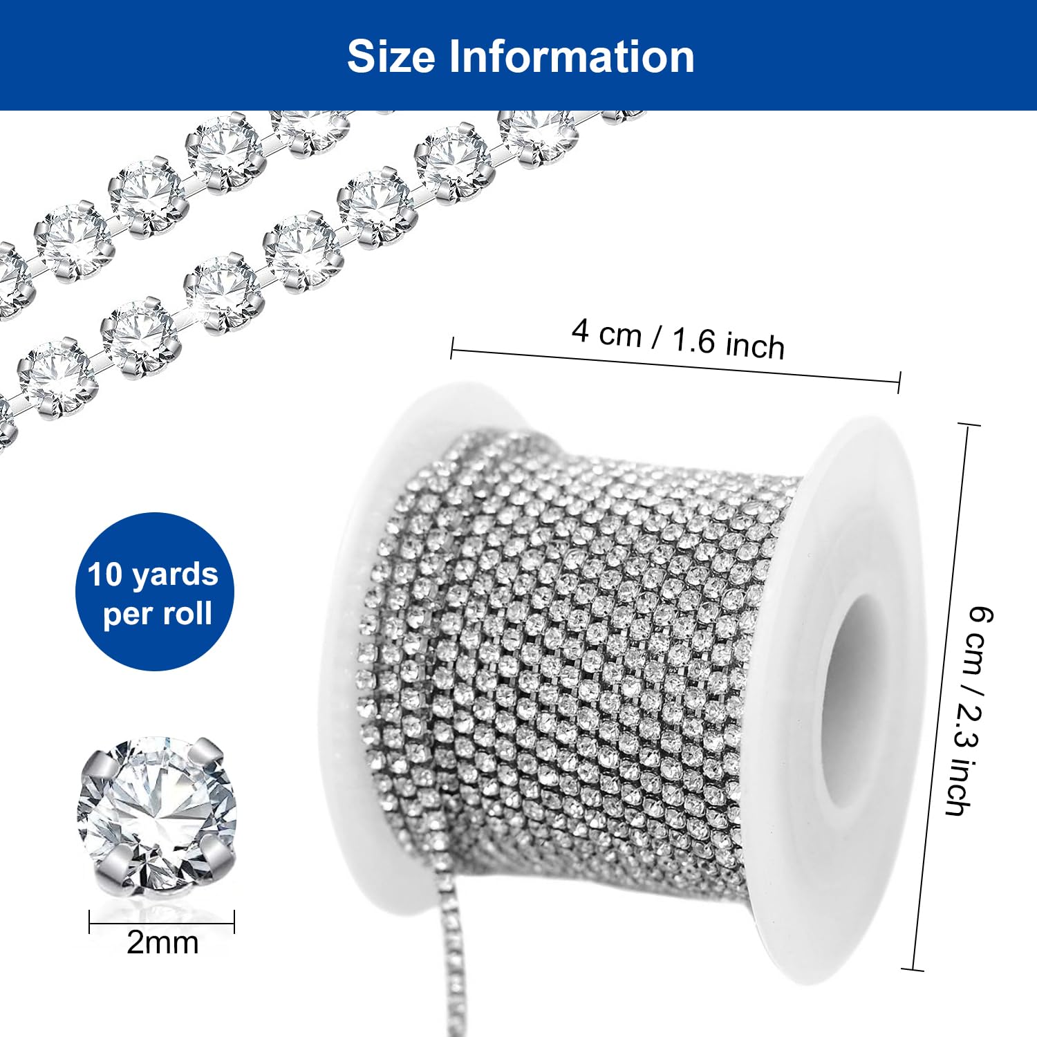 Strassband Mit Funkelnden Steinchen - 10 Yards (9m) Für DIY & Näharbeiten