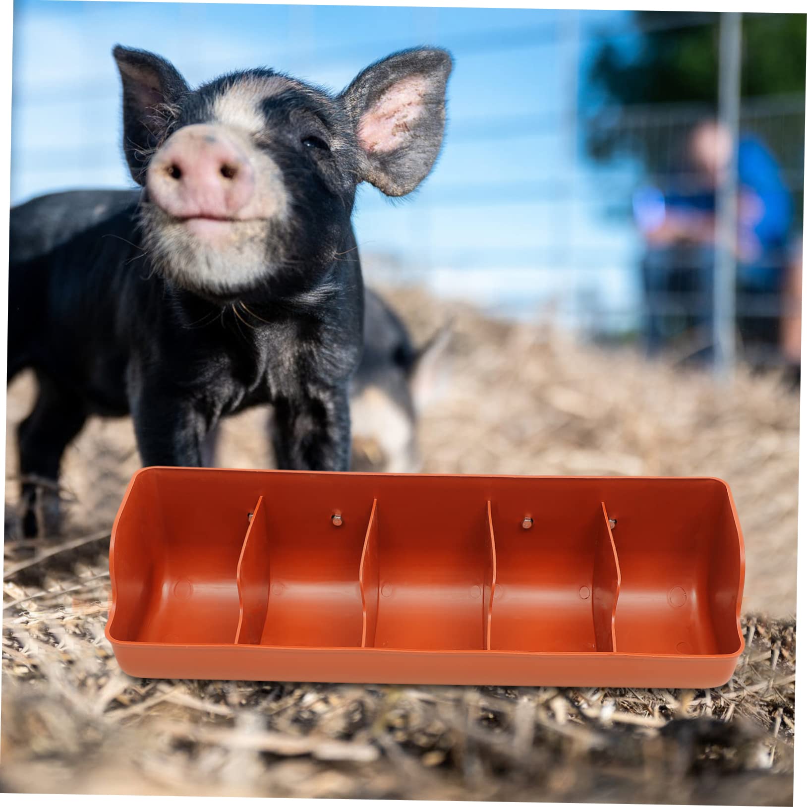 Healeved Abrevadero Valla Colgante Comedero para Ganado Comedero para Cabras Cuencos De Agua De Ovejas De Granja Alimentador De Valla con Clips Plato El Plastico Automático Botella De Agua