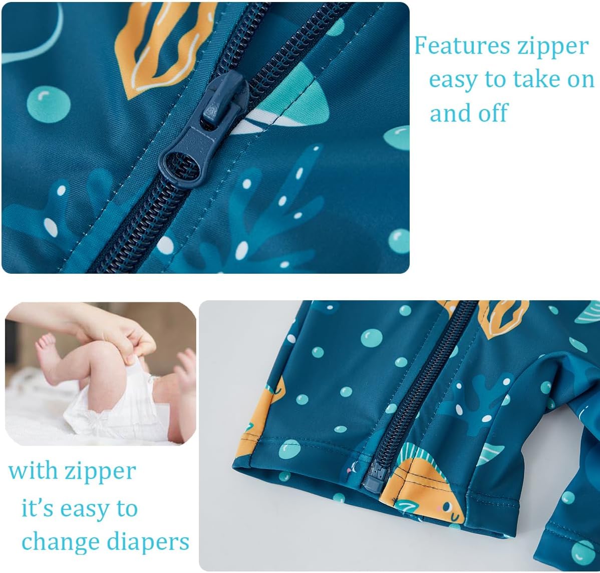 UMELOK Baby Boy Swimsuit UPF 50+ Sun Protection Rash Guard Swimwear - Image 4