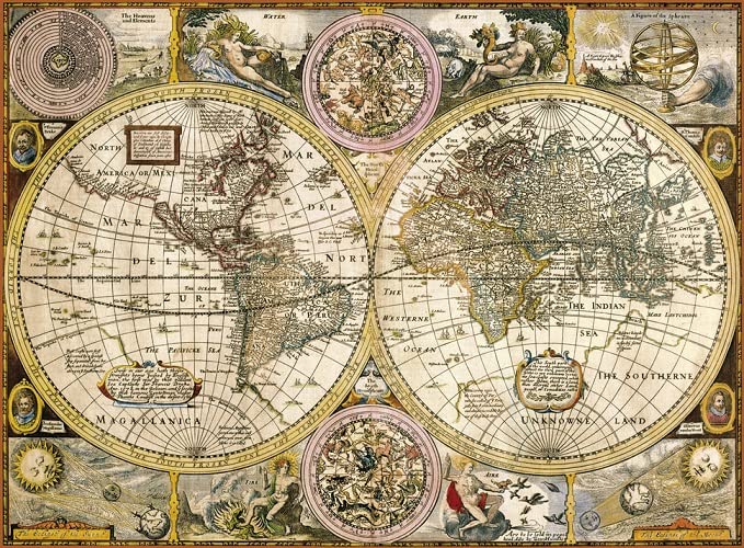 Puzzle Adulte Ancienne Carte du Monde - Collection Pays - 3000 Pieces - ref:531