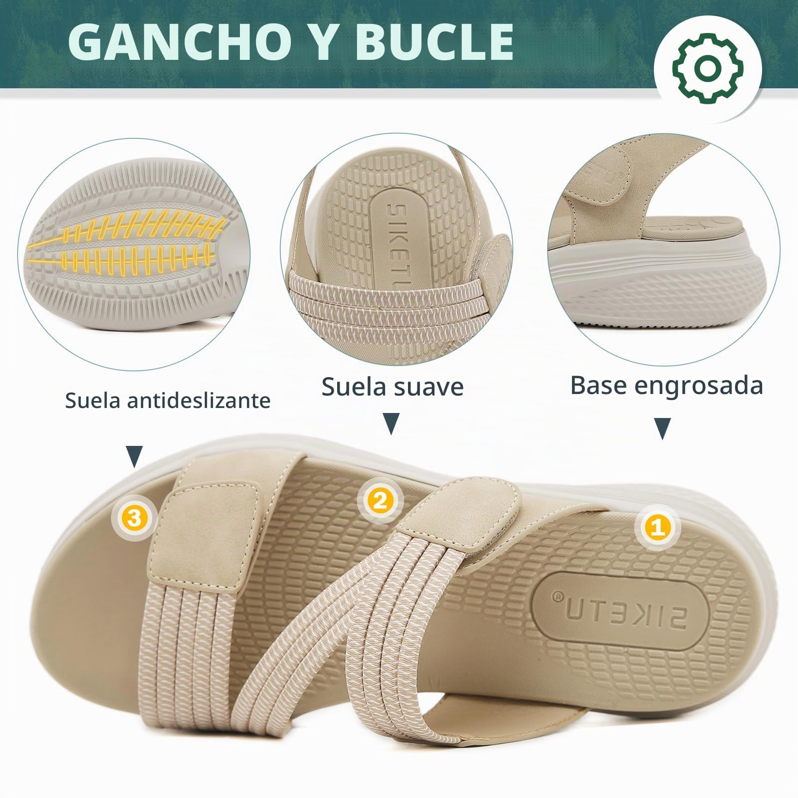 Sandalias Deportivas Mujer Verano Comodas Caminar Antideslizantes Ligera Ajustables Zapatillas