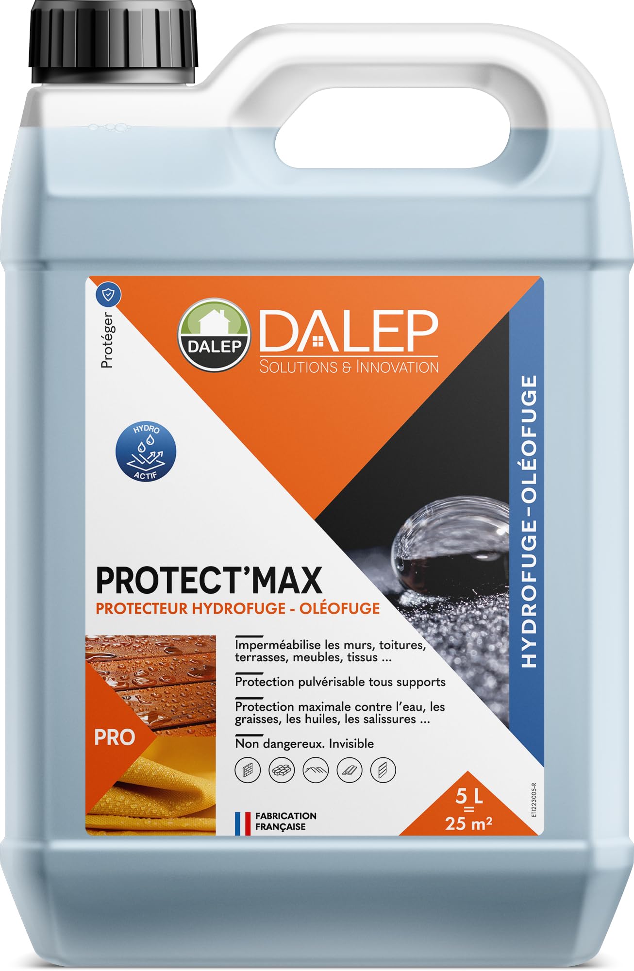 DALEP Protector repelente al agua/oleófugo protect'max Acrílico 5E+3 ml Sellador de pared, piso, encimera cemento, metal, cerámica
