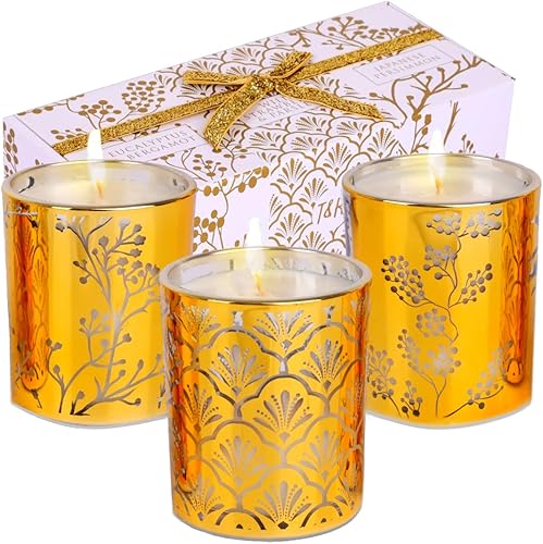 Juego de 3 velas aromáticas de aromaterapia para el hogar, velas aromáticas decorativas para el hogar, perejil de fresa, caqui, eucalipto, bergamota