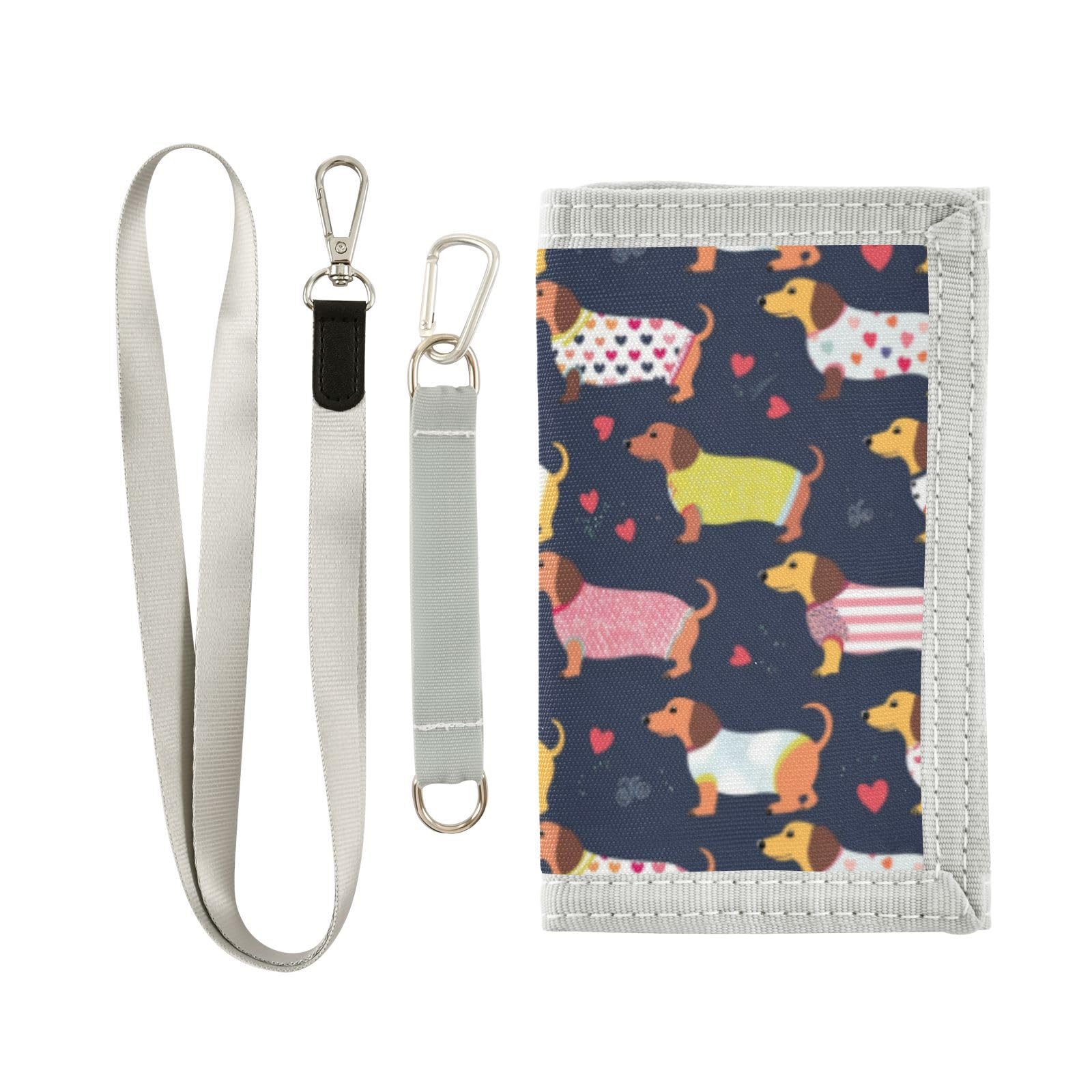 Wusikd Cute Long Dachshunds Kids Wallet for Boys Girls Toddler Trifold Wallet Novelty Wallet for Teens Women Men