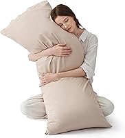 Vista 21 de Bedsure Fundas de almohada tamaño estándar, Fundas de almohada refrescantes, Fundas de almohada de rayón derivado de bambú blanco tamaño estándar