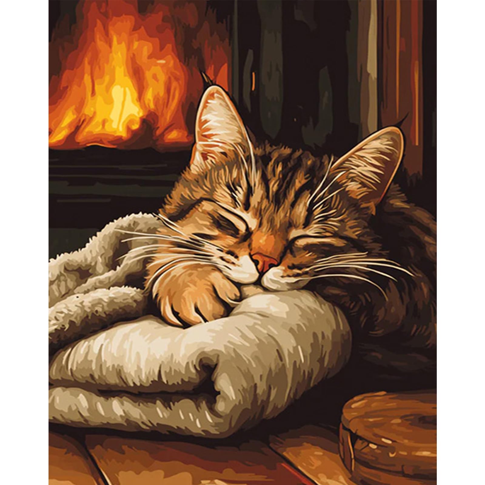 RICUVED Cats Paint by Number Kits for Adults, DIY Animals Canvas Oil Painting Kit for Adults Kids Canvas Oil Hand Painting with Brushes Paint Kits Without Frame 30x40cm